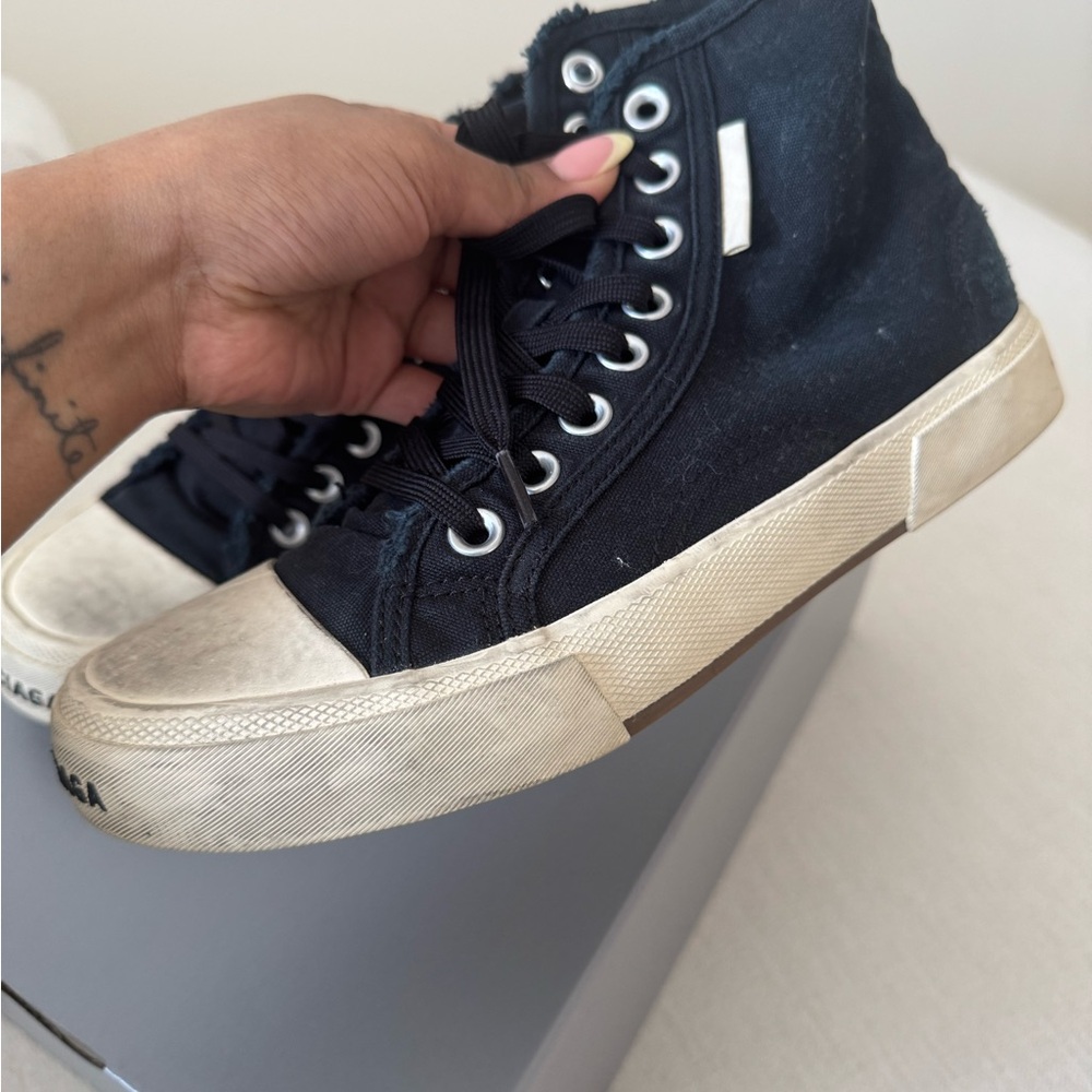 Balenciaga High Top Paris Sneakers - Picture 2 of 11